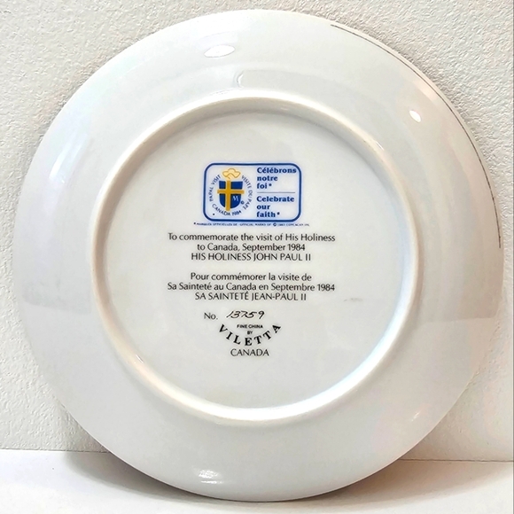 Pope John Paul II Papal Visit to Canada 1984 Commemorative Plate - Picture 5 of 7